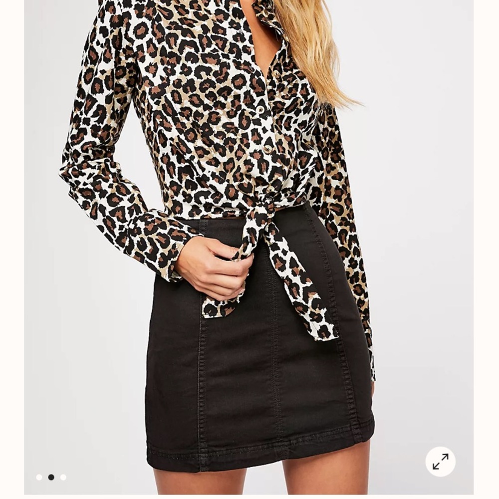 FREE PEOPLE black jean skirt